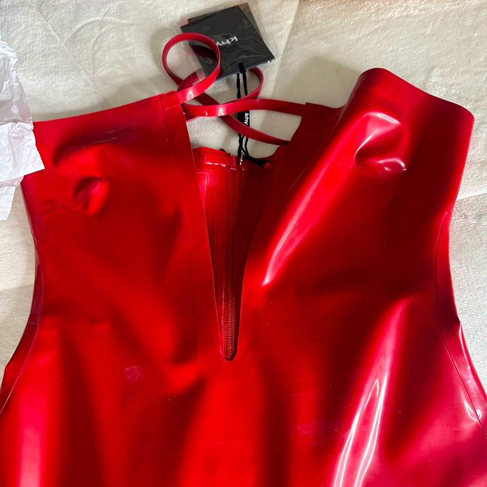 Latex cutoff dress